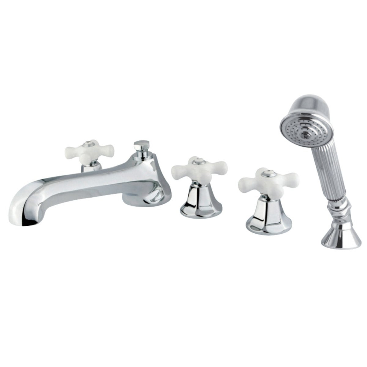Kingston Brass 5-Hole Roman Tub Filler with Hand Shower