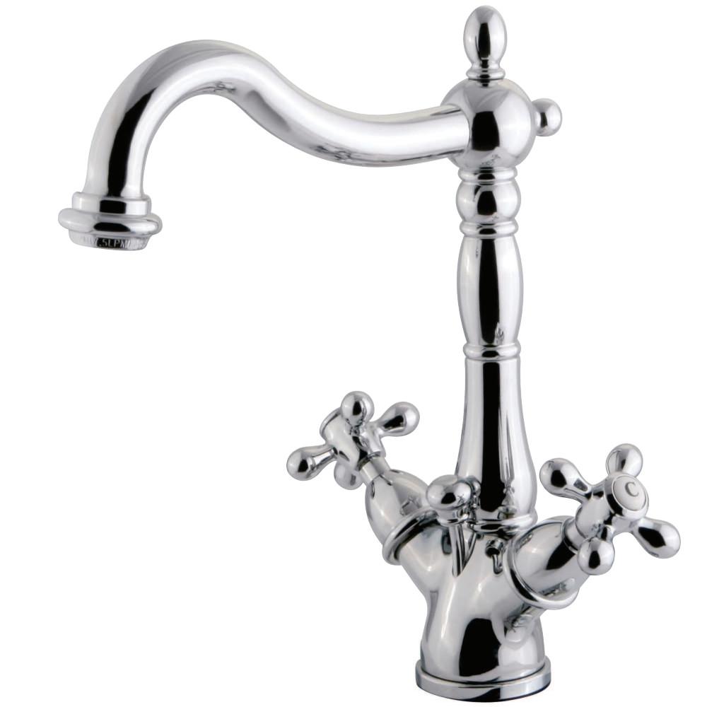 Kingston Brass Heritage 4-Inch Centerset Bathroom Faucet with Pop-Up Drain