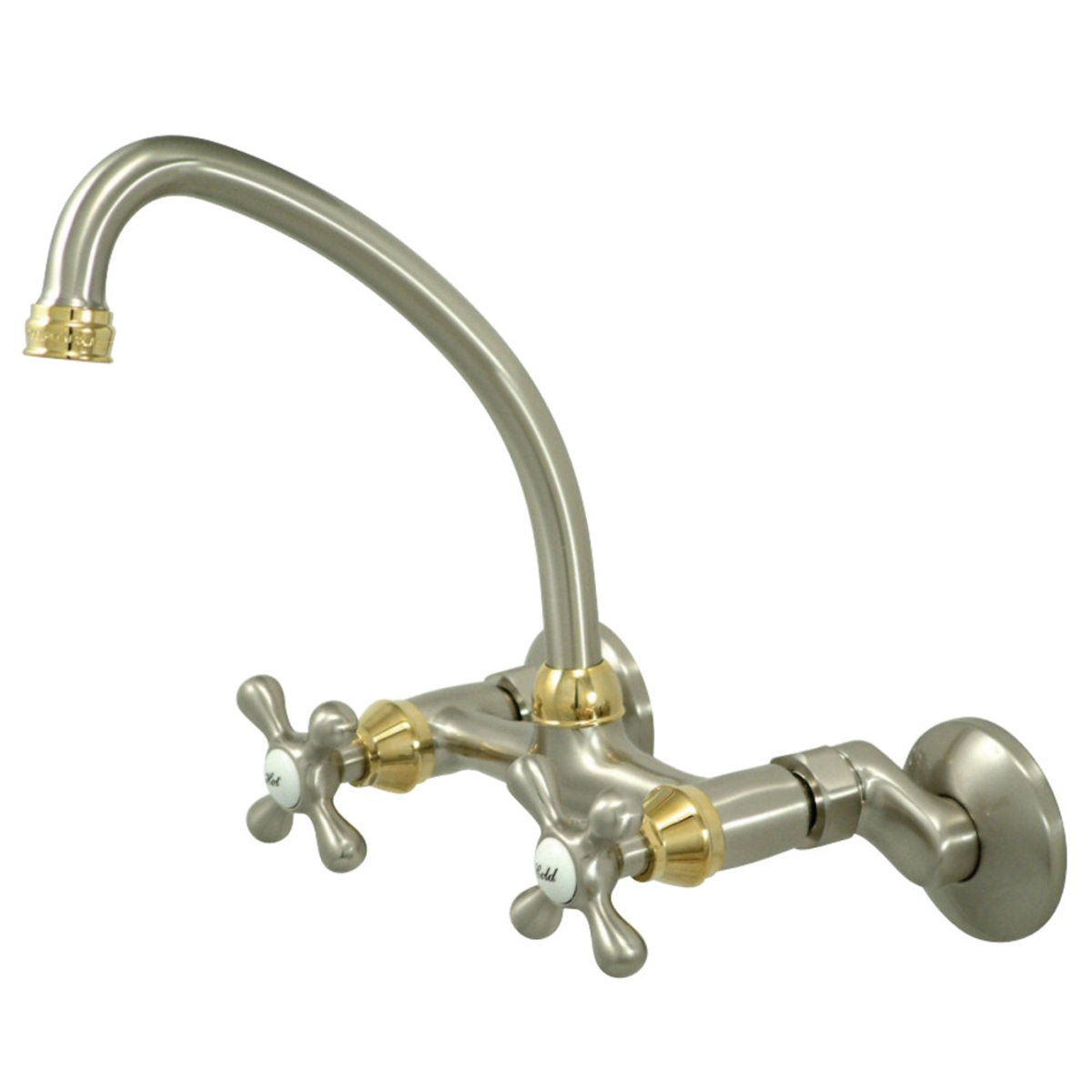 Kingston Brass Kingston 6-Inch Adjustable Center Wall Mount Kitchen Faucet