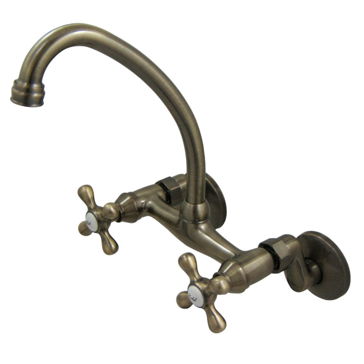 Kingston Brass Kingston 6-Inch Adjustable Center Wall Mount Kitchen Faucet