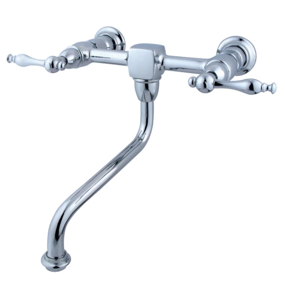 Kingston Brass Heritage Wall Mount 2-Handle Lever Bathroom Faucet