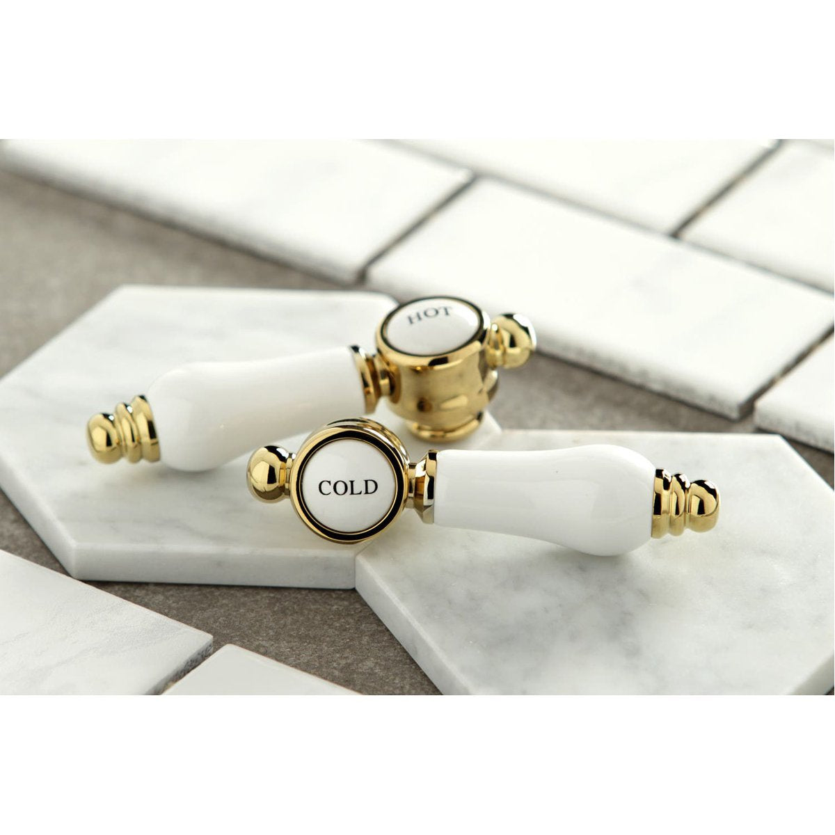 Kingston Brass Bel-Air Deck Mount Roman Tub Filler with Lever Handle