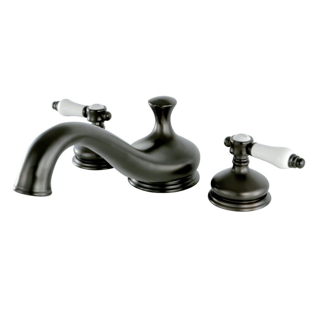 Kingston Brass Bel-Air Deck Mount Roman Tub Filler with Lever Handle