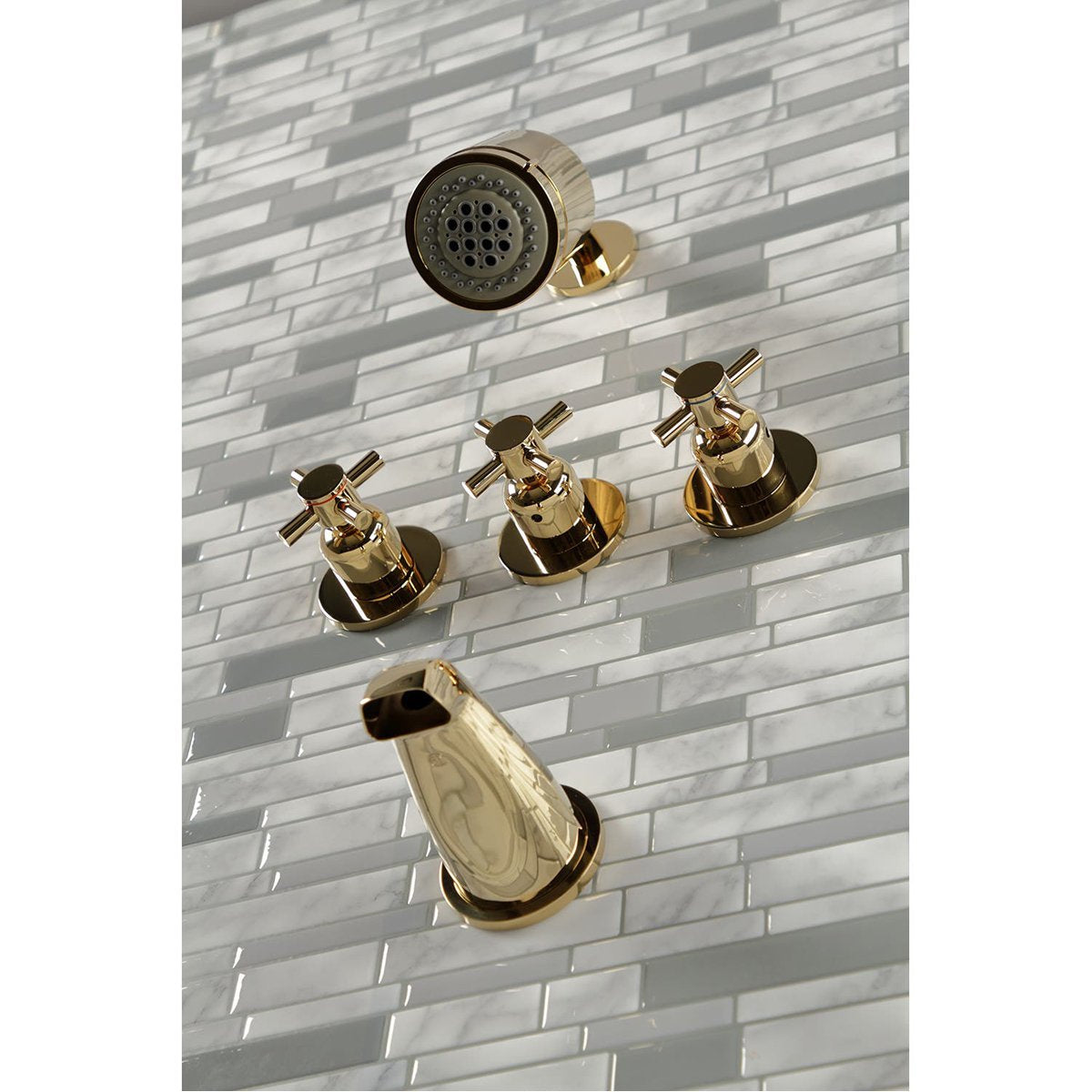 Kingston Brass Concord Three Handles Tub and Shower Faucet