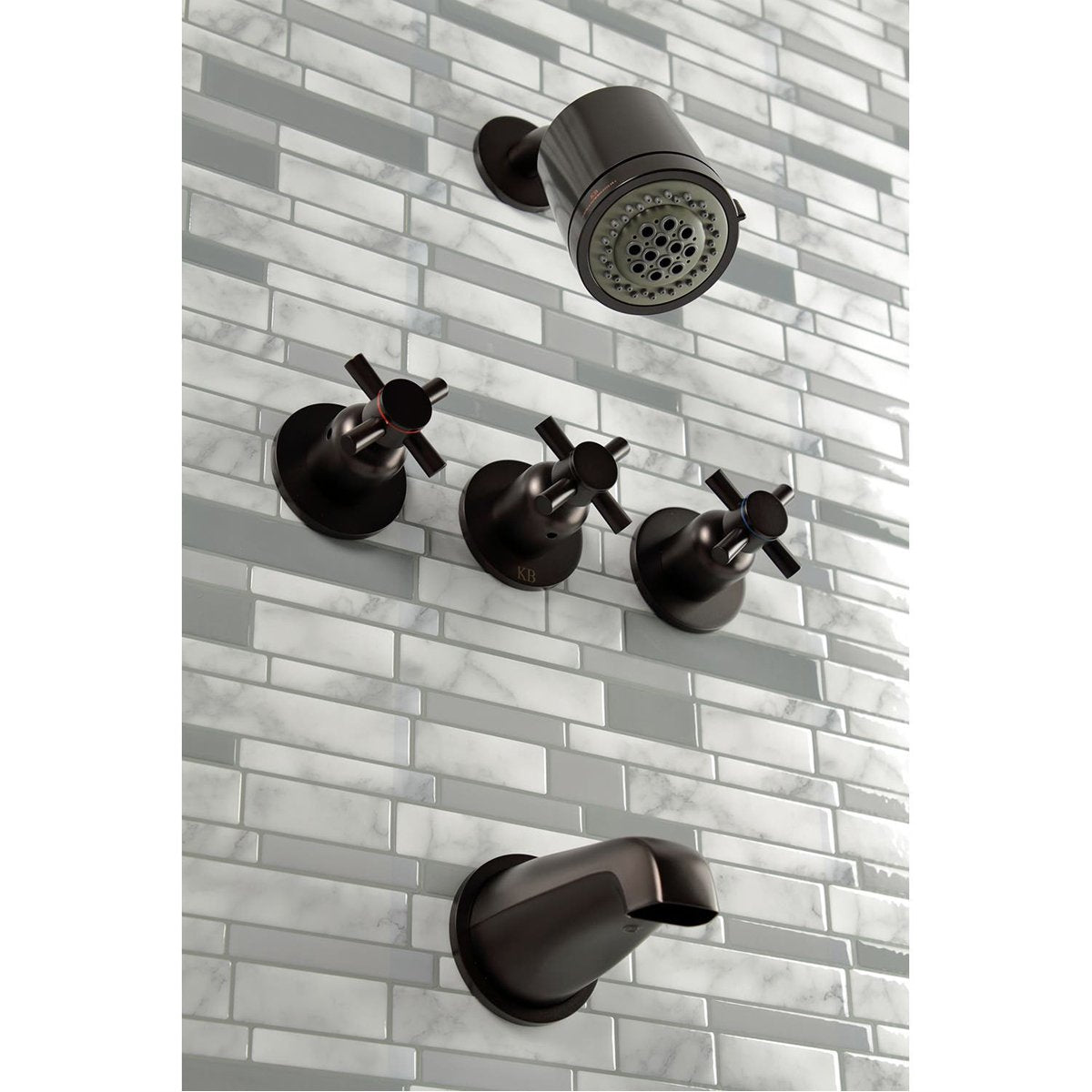 Kingston Brass Concord Three Handles Tub and Shower Faucet