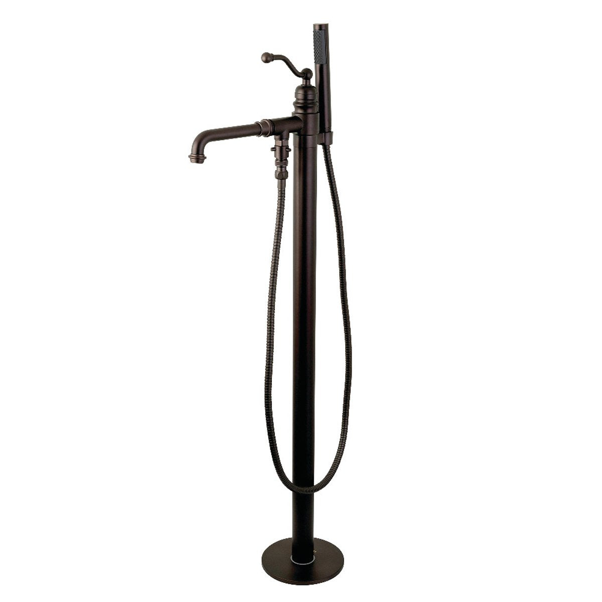 Kingston Brass English Country Single Handle Freestanding Roman Tub Filler with Hand Shower