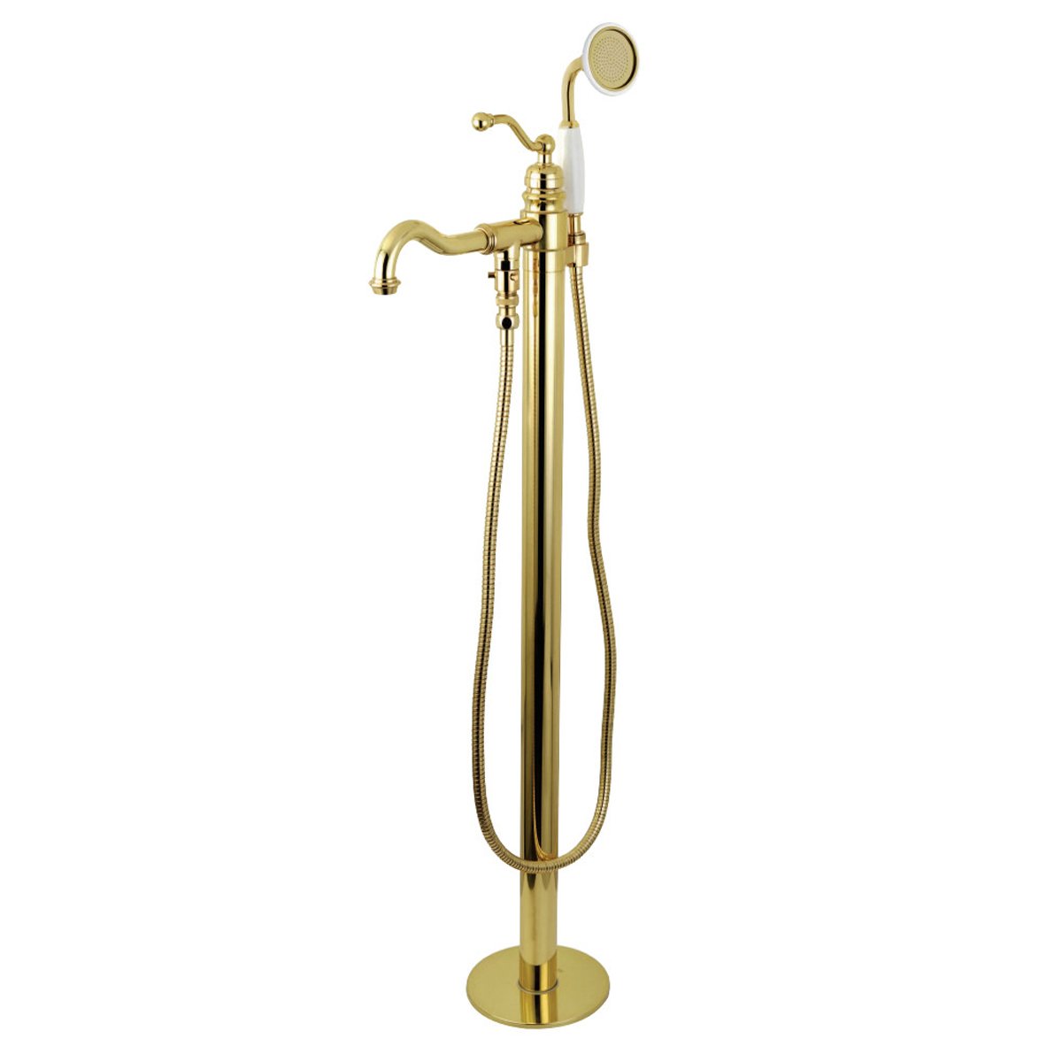 Rubinetto Vasca Vintage Kingston Brass - Maniglie Porcellana, Cromo Lucido, Montaggio A Parete - Foto 4