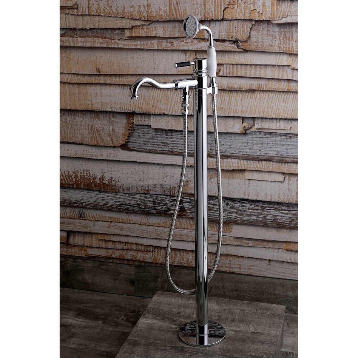 Kingston Brass Kaiser Single Handle Single Hole Freestanding Tub Faucet with Hand Shower