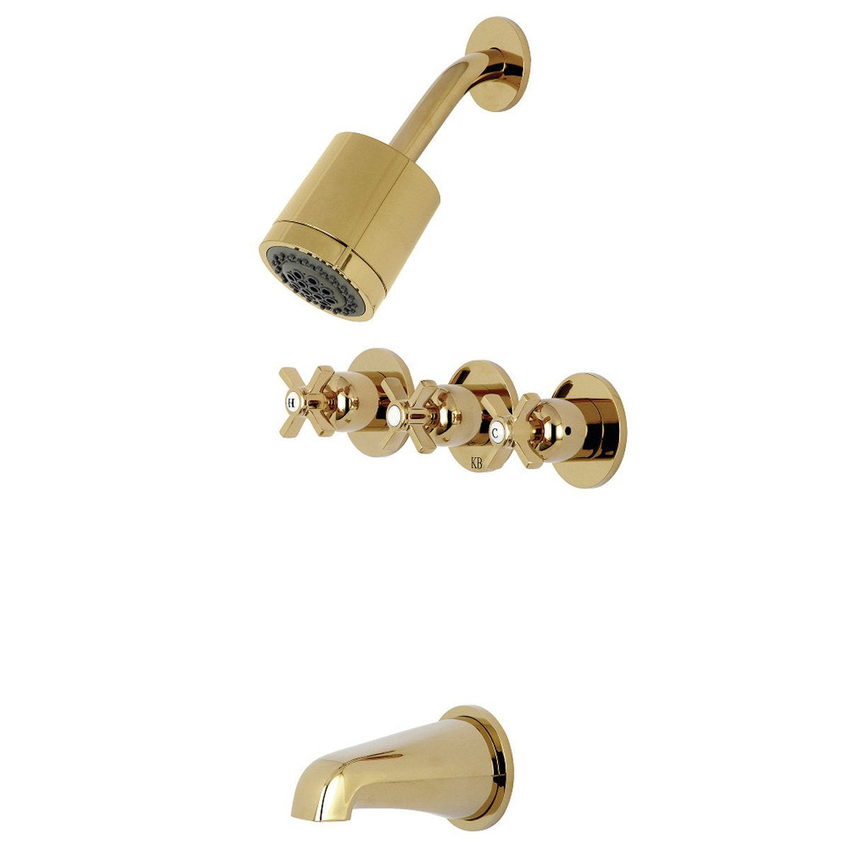 Kingston Brass Millennium Three-Handle Tub and Shower Faucet
