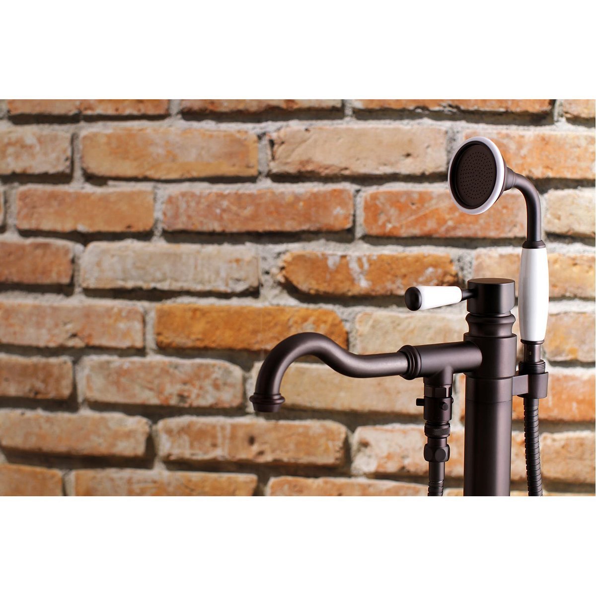 Kingston Brass Paris Freestanding Tub Faucet with Hand Shower and Single Handle