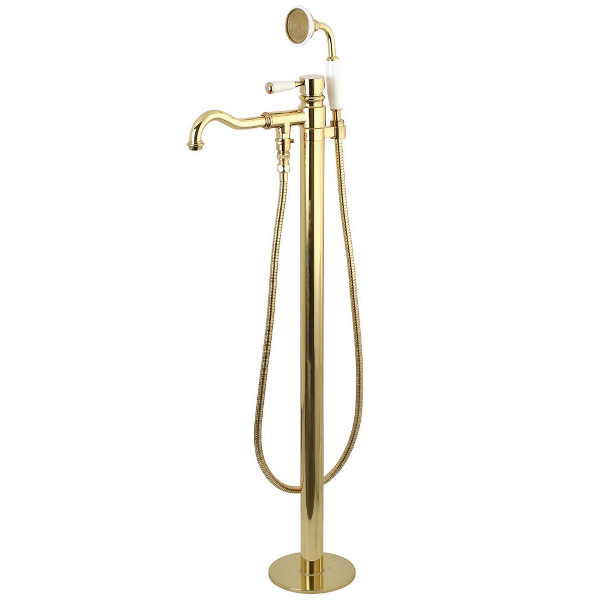 Kingston Brass Paris Freestanding Tub Faucet with Hand Shower and Single Handle