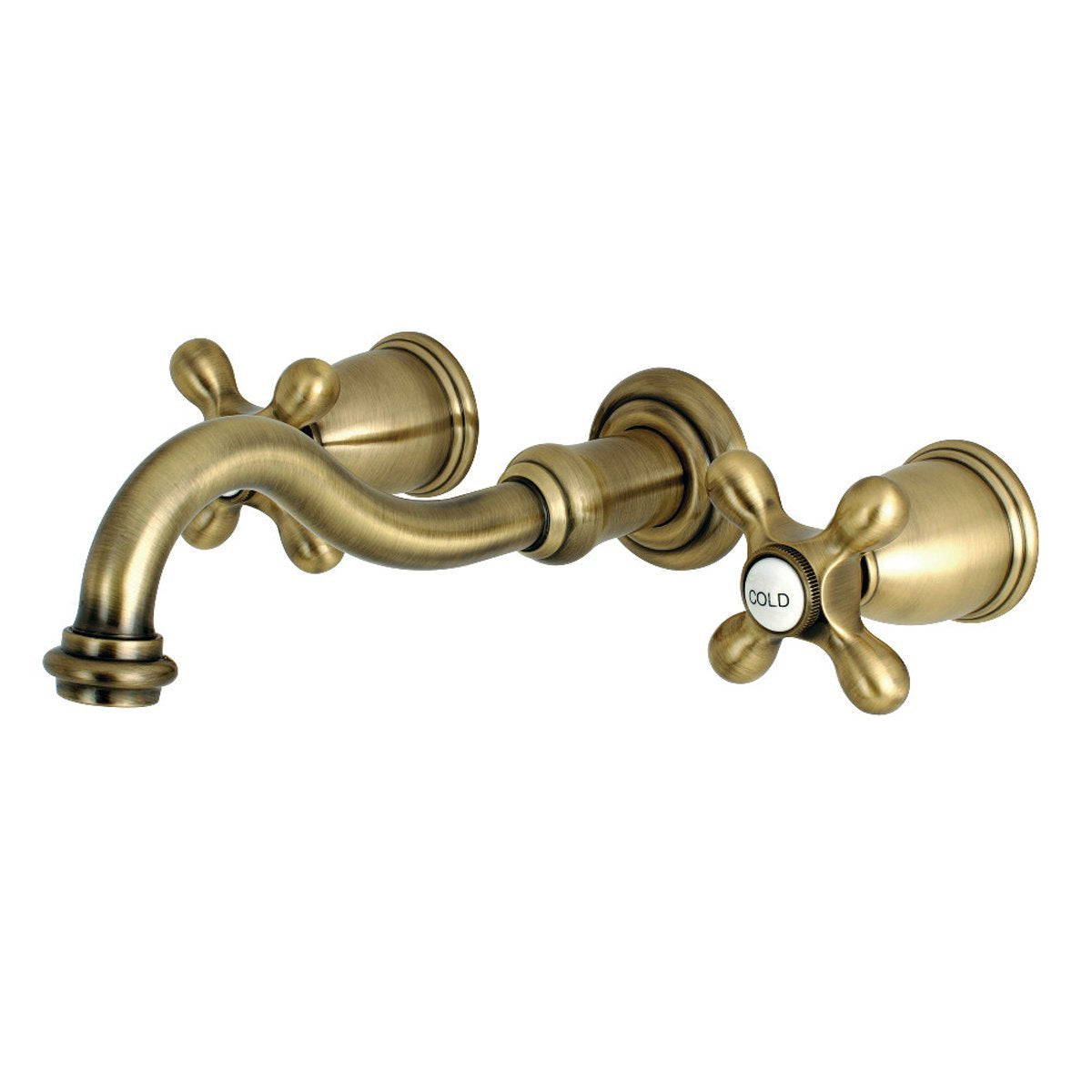 Kingston Brass Restoration Two-Handle Three-Hole Wall Mount Roman Tub Faucet