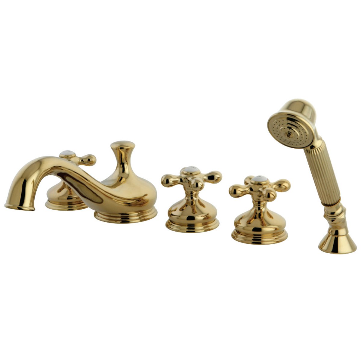 Kingston Brass Roman 5-Hole Tub Filler with Hand Shower