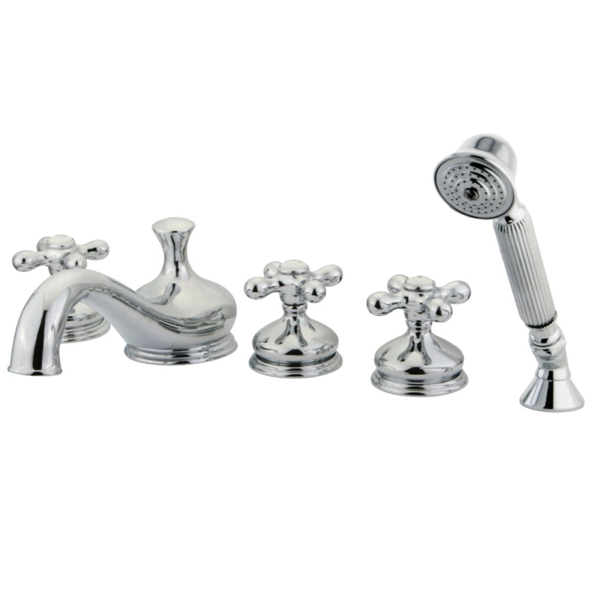 Kingston Brass Roman 5-Hole Tub Filler with Hand Shower