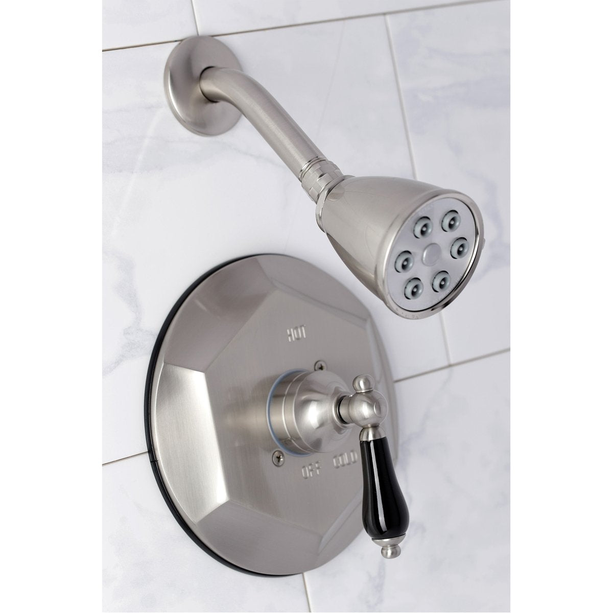 Kingston Brass VB4638PKLSO Metropolitan Onyx Shower Faucet Only with Lever Handle in Brushed Nickel