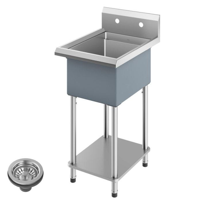 Kraus 19" Free Standing Stainless Steel Utility Sink-[product_sku]