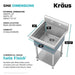Kraus 24" Free Standing Stainless Steel Utility Sink-[product_sku]