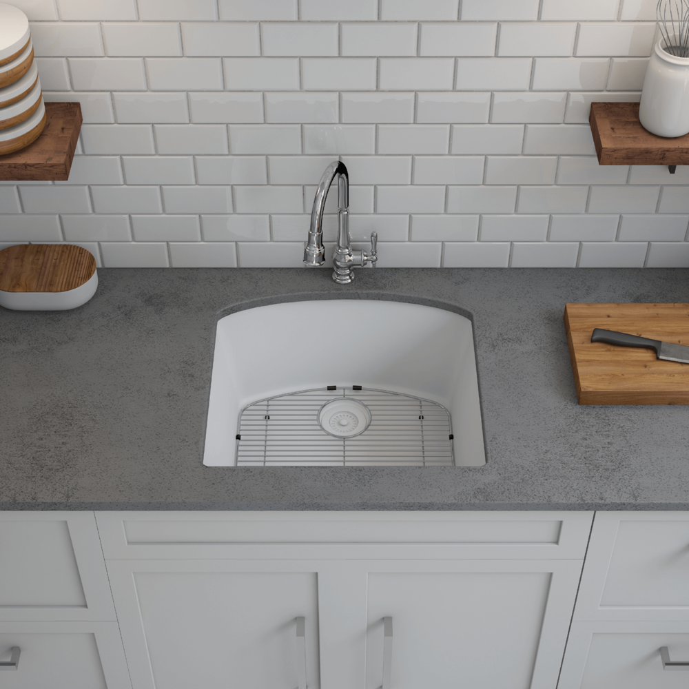 D-Shaped Quartz Composite Kitchen Sink