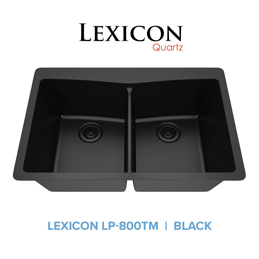 33" Double Bowl 50/50 Dual Mount Quartz Composite Sink