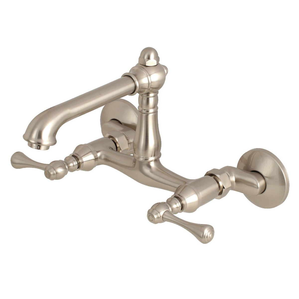 Kingston Brass English Country Wall Mount 6-Inch Adjustable Center Kitchen Faucet