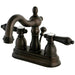 Kingston Brass Twin Handles 4-Inch Centerset Bathroom Faucet-DirectSinks