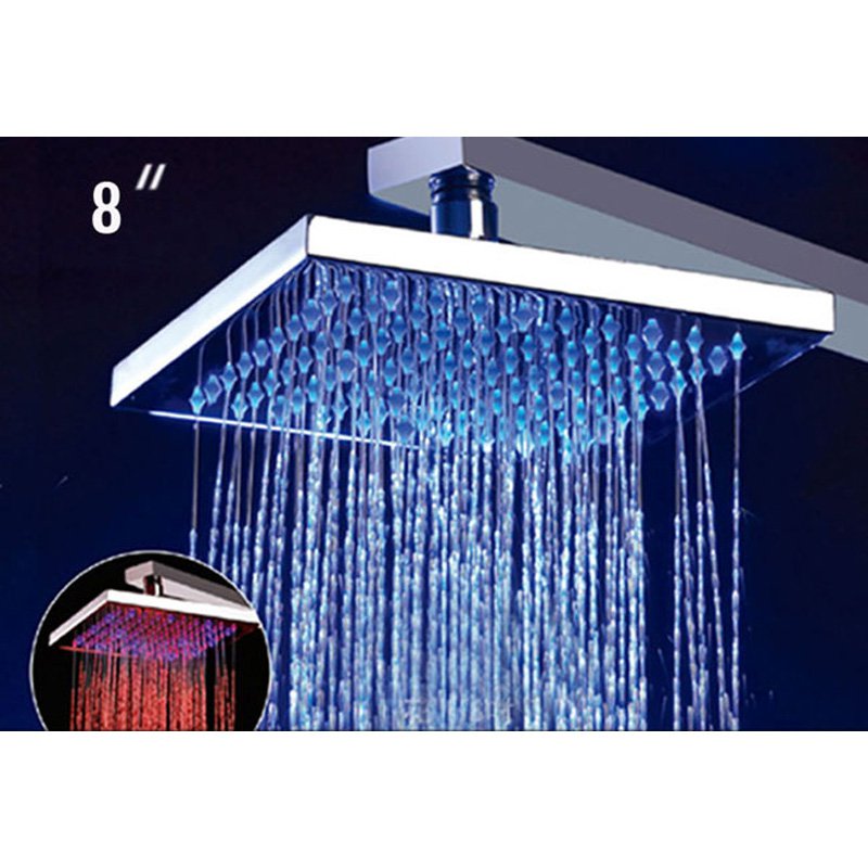 Alfi LED5001 8" Square Multi Color LED Rain Shower Head-DirectSinks