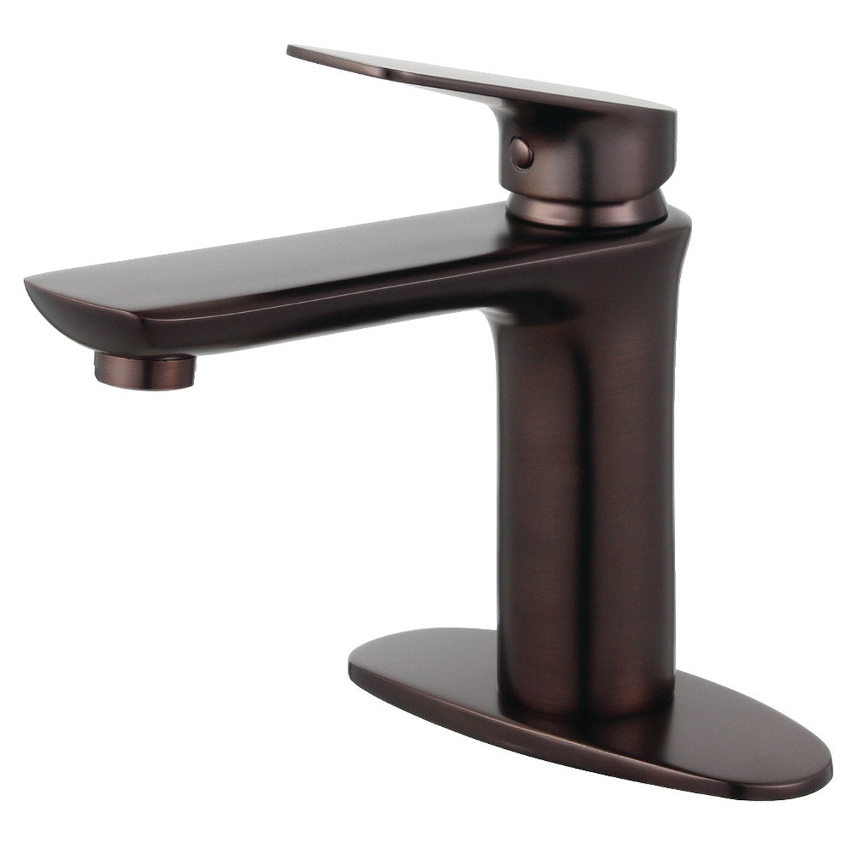 Kingston Brass Fauceture Frankfurt Single-Handle Bathroom Faucet with Deck Plate and Drain