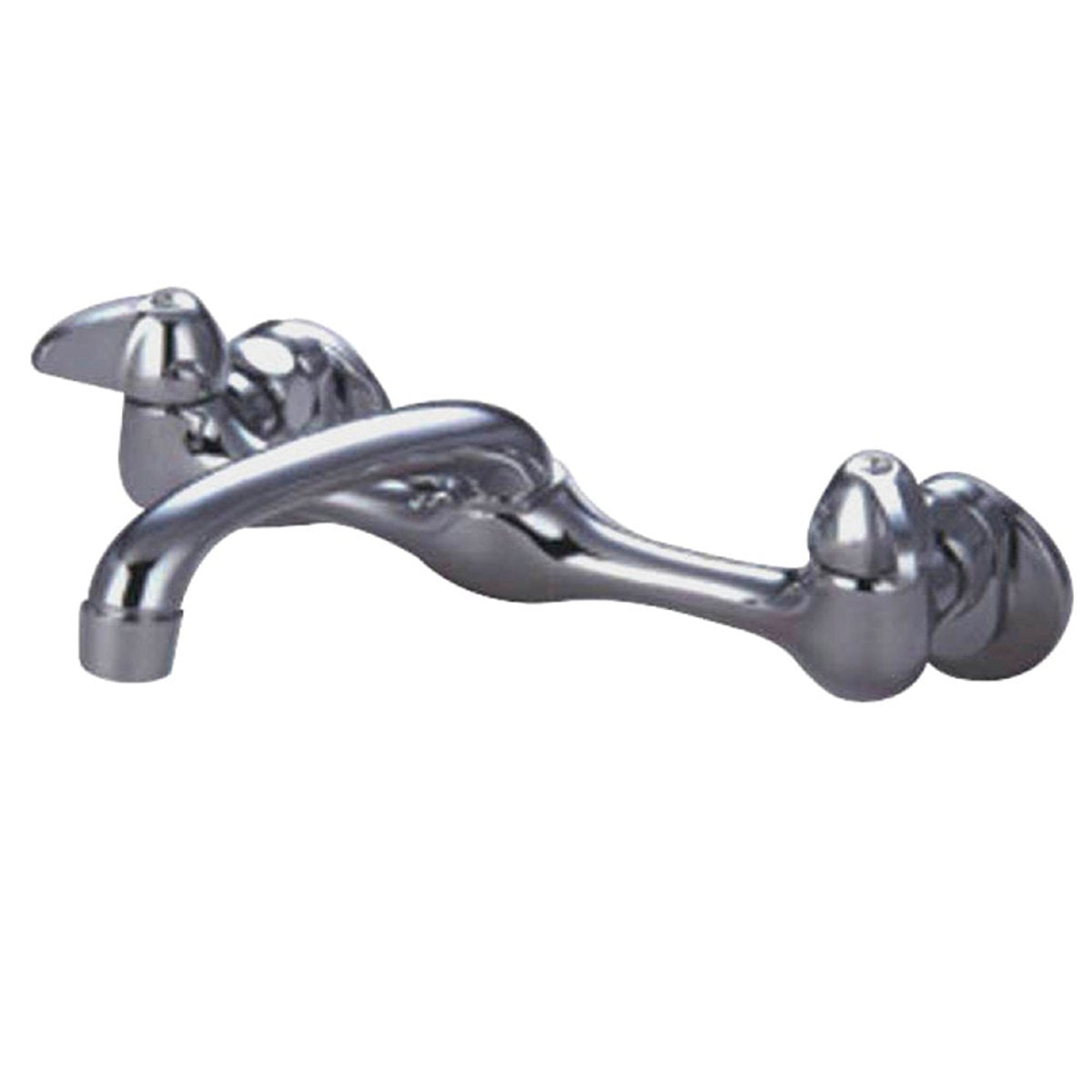 Kingston Brass Proseal 8-Inch Adjustable Centers Wall Mount Kitchen Faucet in Polished Chrome