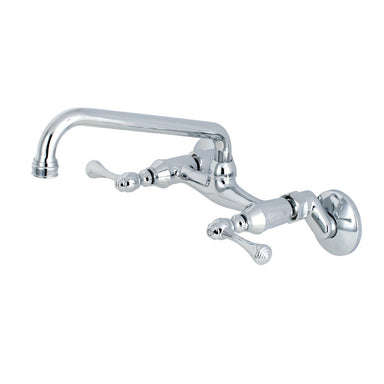 Kingston Brass Kingston 6" Adjustable Center Wall Mount Kitchen Faucet-DirectSinks