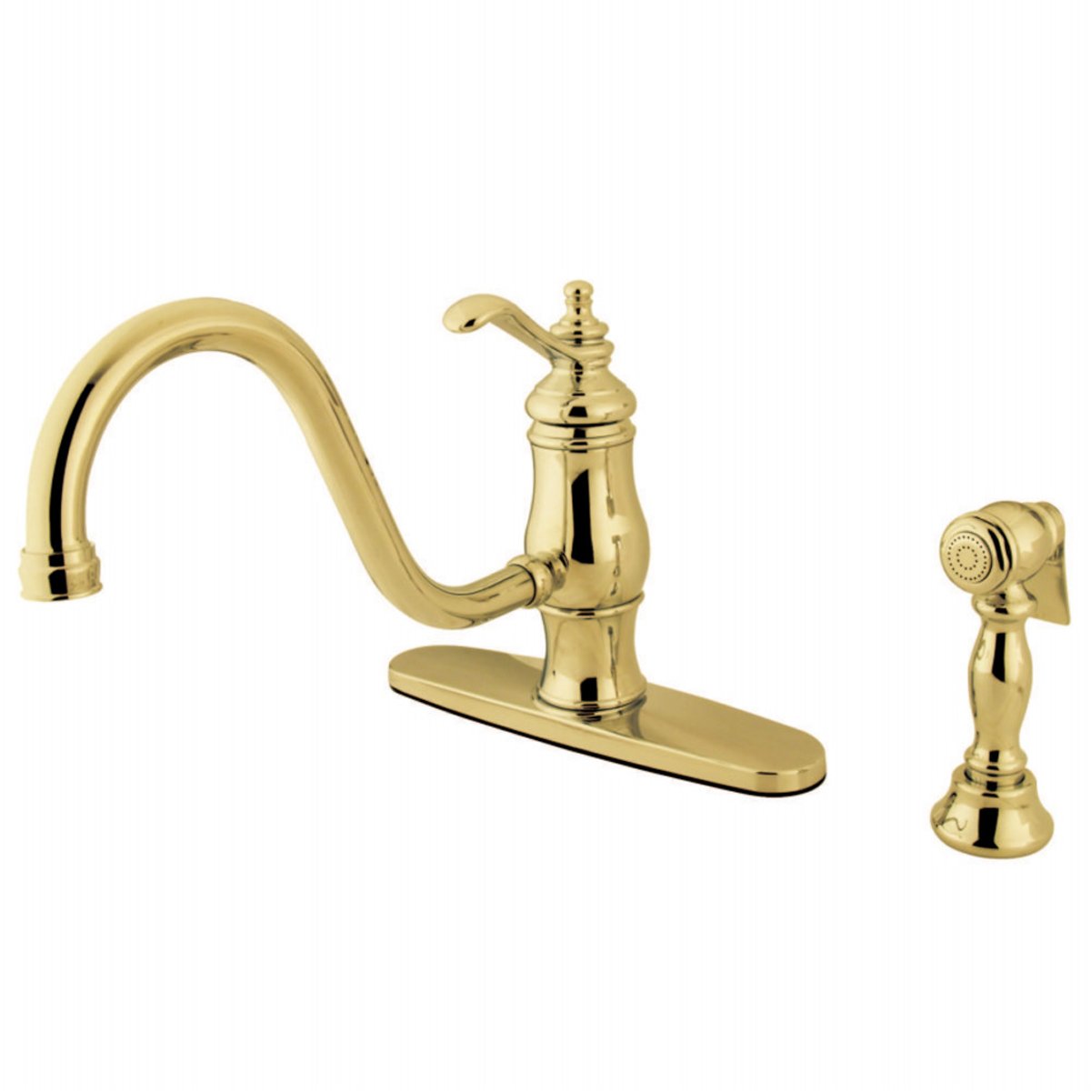 Kingston Brass KS1572TLBS Single-Handle Kitchen Faucet in Polished Brass