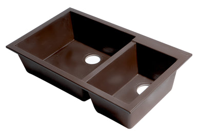 Alfi Brand 34" Double Bowl Undermount Granite Composite Kitchen Sink-DirectSinks
