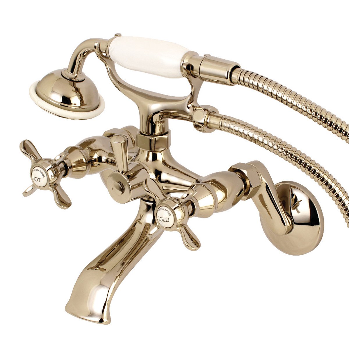 Kingston Brass Essex 2-Handle Wall Mount Clawfoot Tub Faucet with Hand Shower