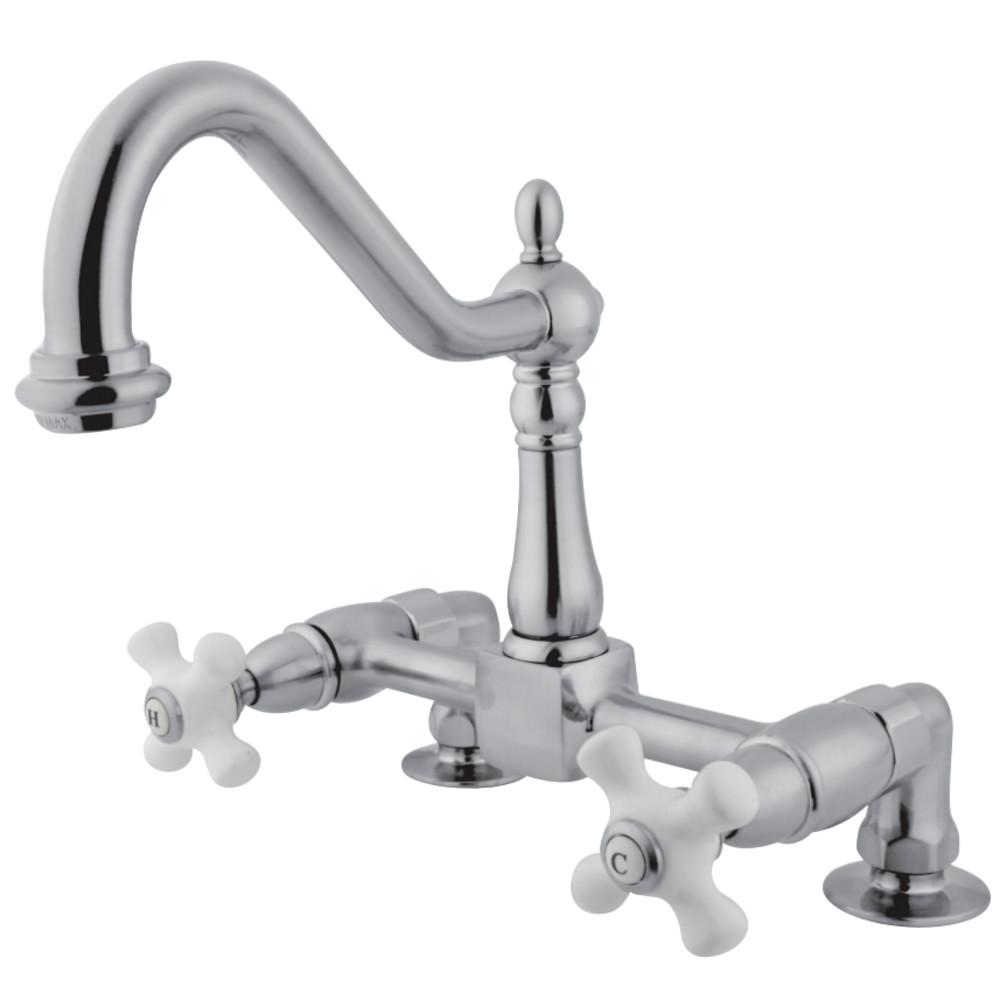 Kingston Brass Heritage Deck Mount 8-Inch Centers Kitchen Faucet