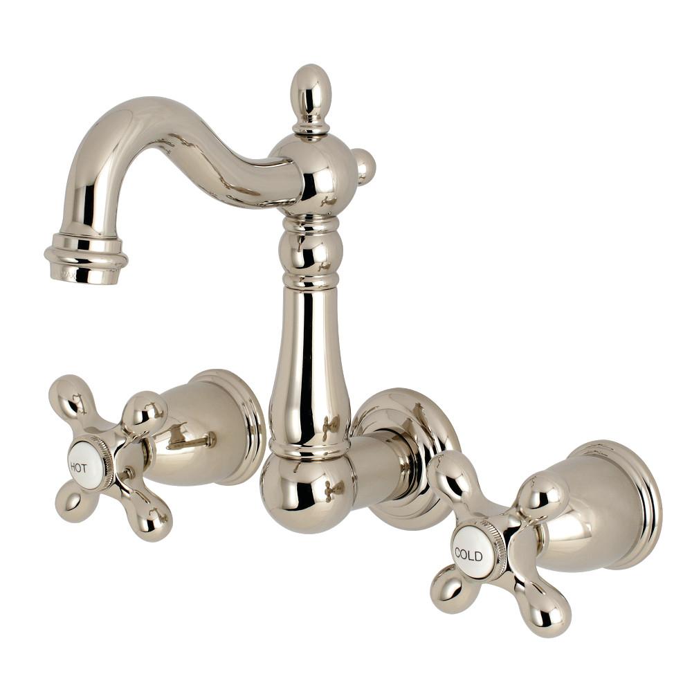Kingston Brass Heritage 8-Inch Center Wall Mount Bathroom Faucet