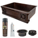 Premier Copper Products - KSP3_KASDB33229R Kitchen Sink and Drain Package-DirectSinks