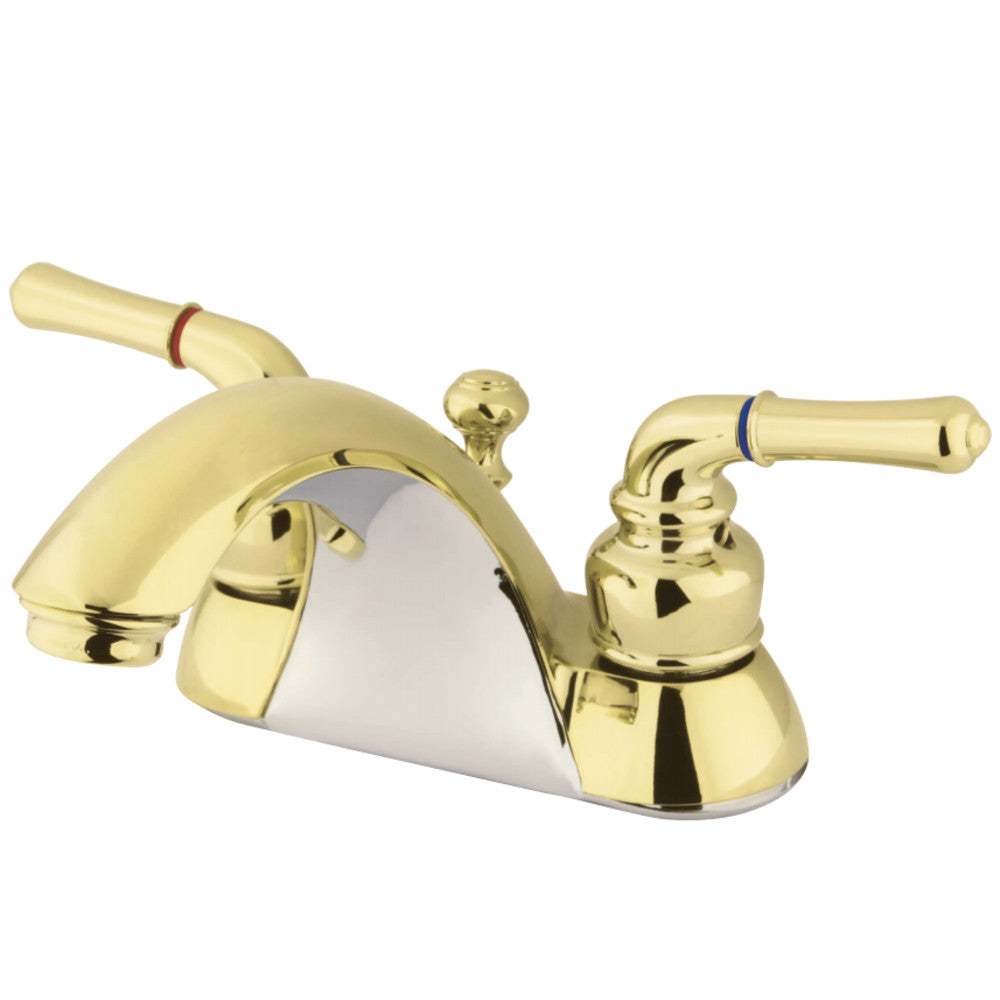 Kingston Brass Deck Mount 4-Inch Centerset Bathroom Faucet with Pop-Up Drain