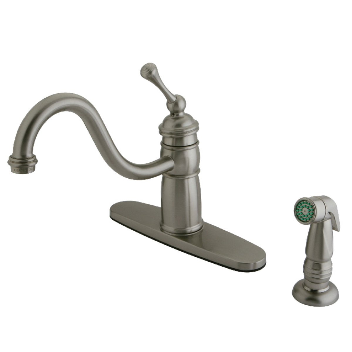 Kingston Brass Georgian Mono Deck Mount Kitchen Faucet with Sprayer