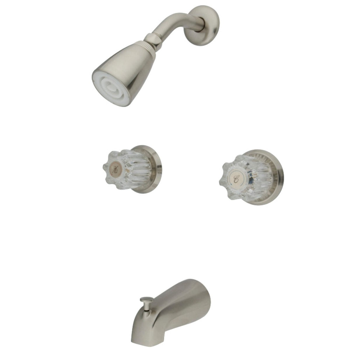 Kingston Brass Americana Twin Acrylic Handle Tub and Shower Faucet