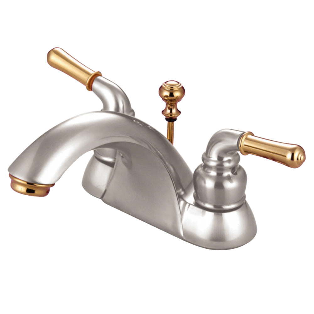 Kingston Brass Deck Mount 4-Inch Centerset Bathroom Faucet with Pop-Up Drain