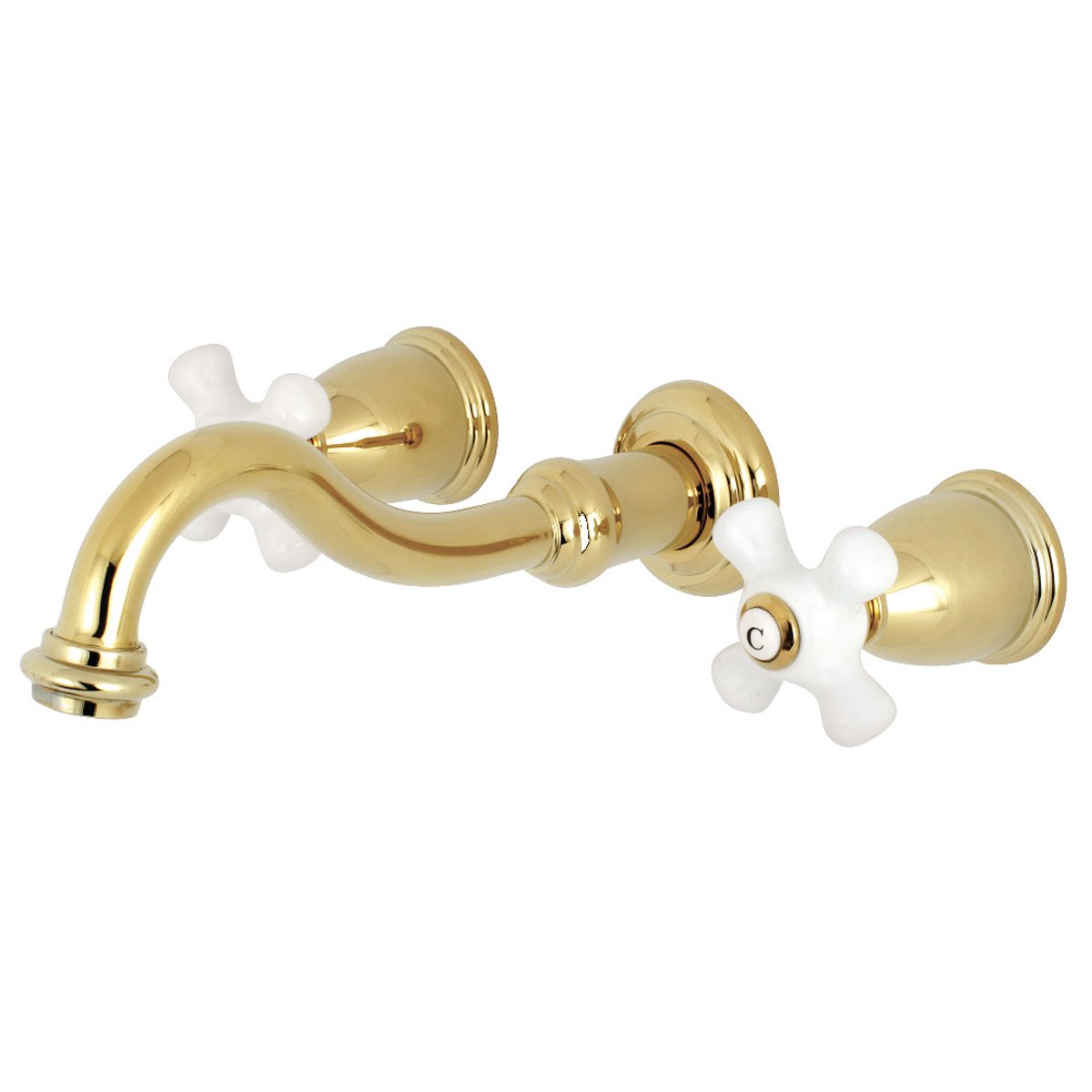 Kingston Brass Vintage 2-Handle Wall Mount 3-Hole Bathroom Faucet-DirectSinks