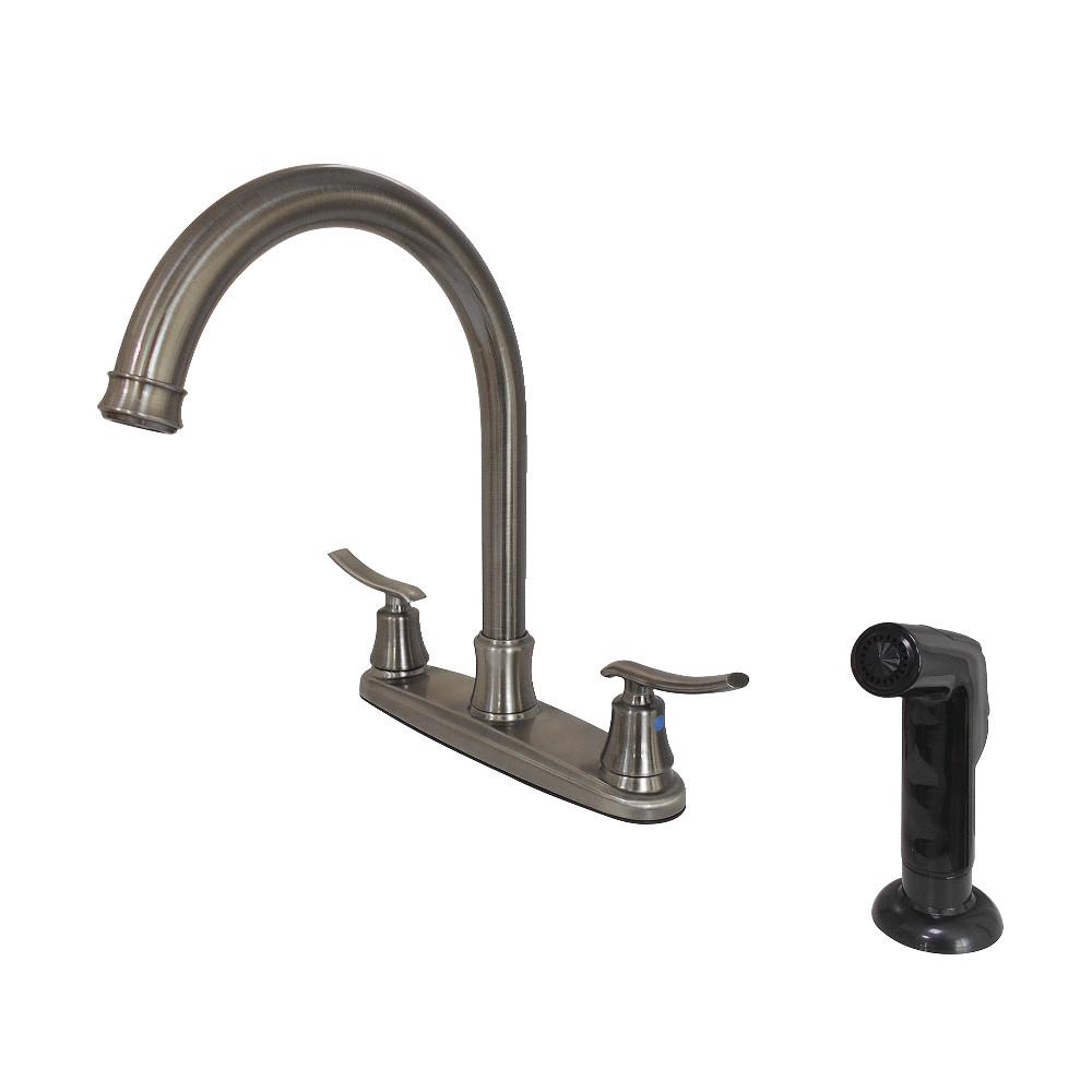 Kingston Brass FB7794JLSP Centerset Kitchen Faucet in Black Stainless