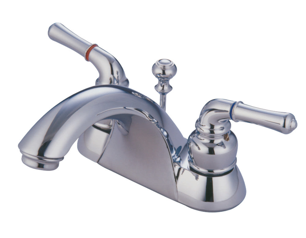 Kingston Brass Deck Mount 4-Inch Centerset Bathroom Faucet with Pop-Up Drain