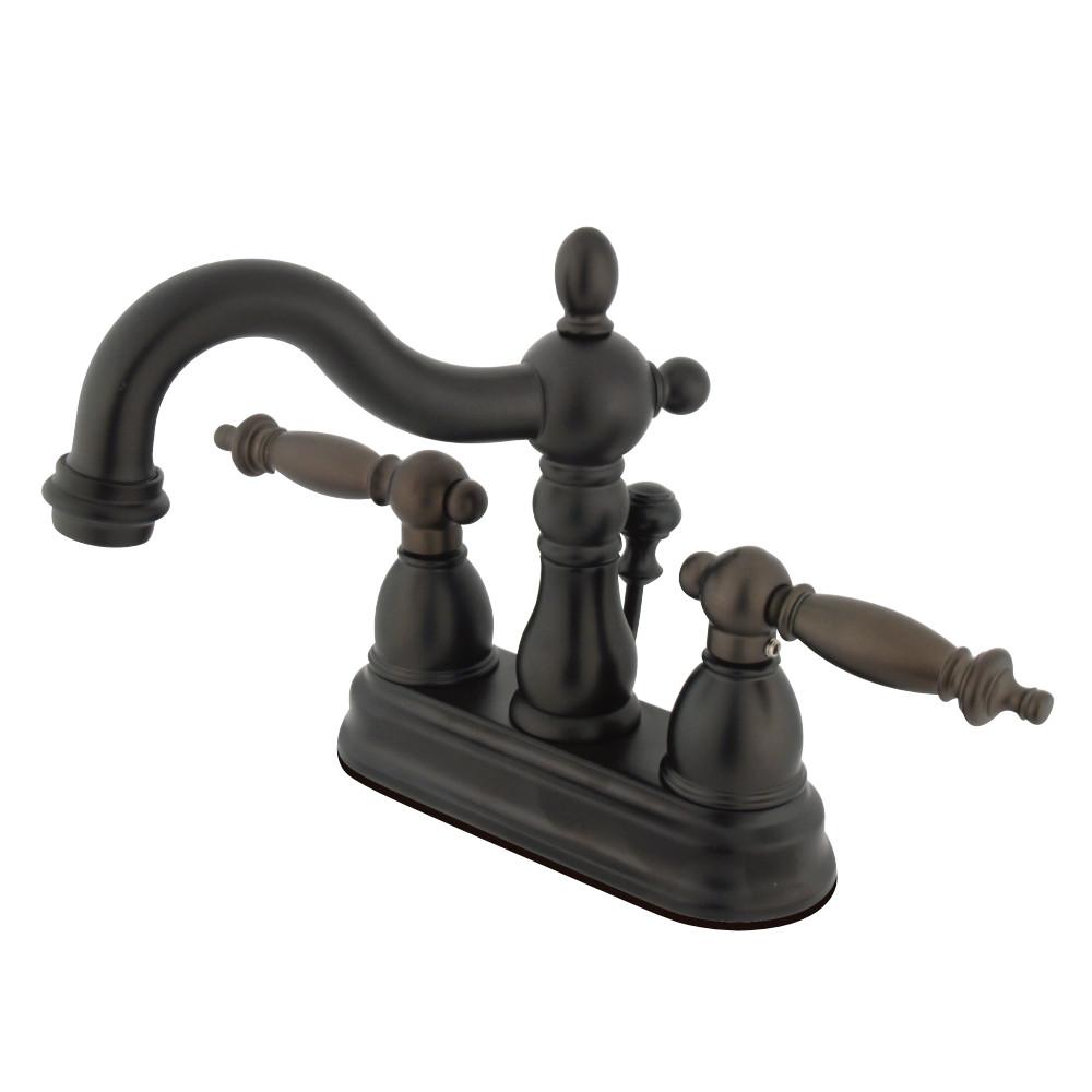 Kingston Brass Heritage Lever-Handle 4-Inch Centerset Bathroom Faucet