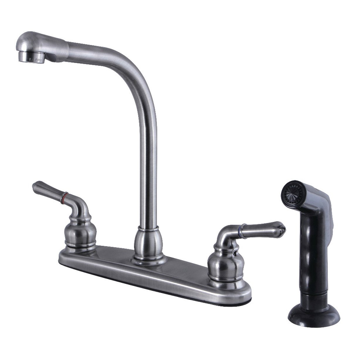 Kingston Brass FB754SP Centerset Kitchen Faucet in Black Stainless