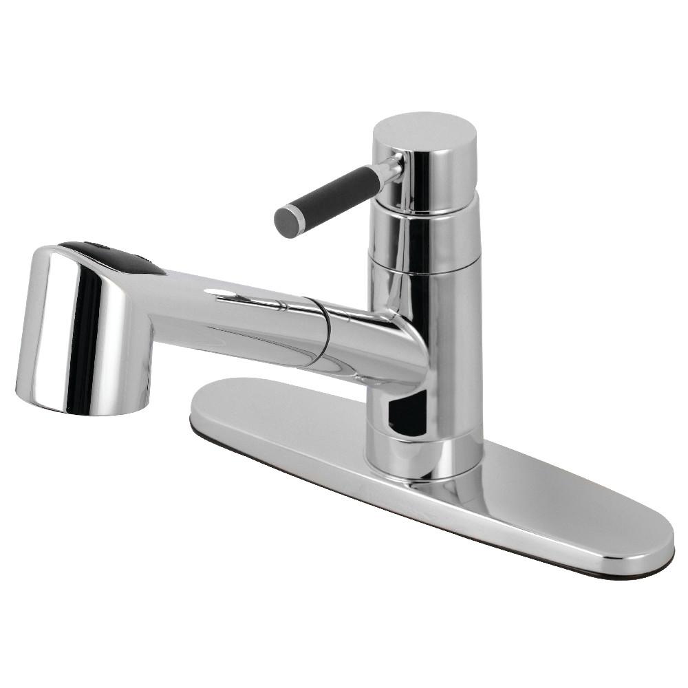 Kingston Brass Gourmetier GSC8571DKL Kaiser Single-Handle Pull-Out Kitchen Faucet in Polished Chrome