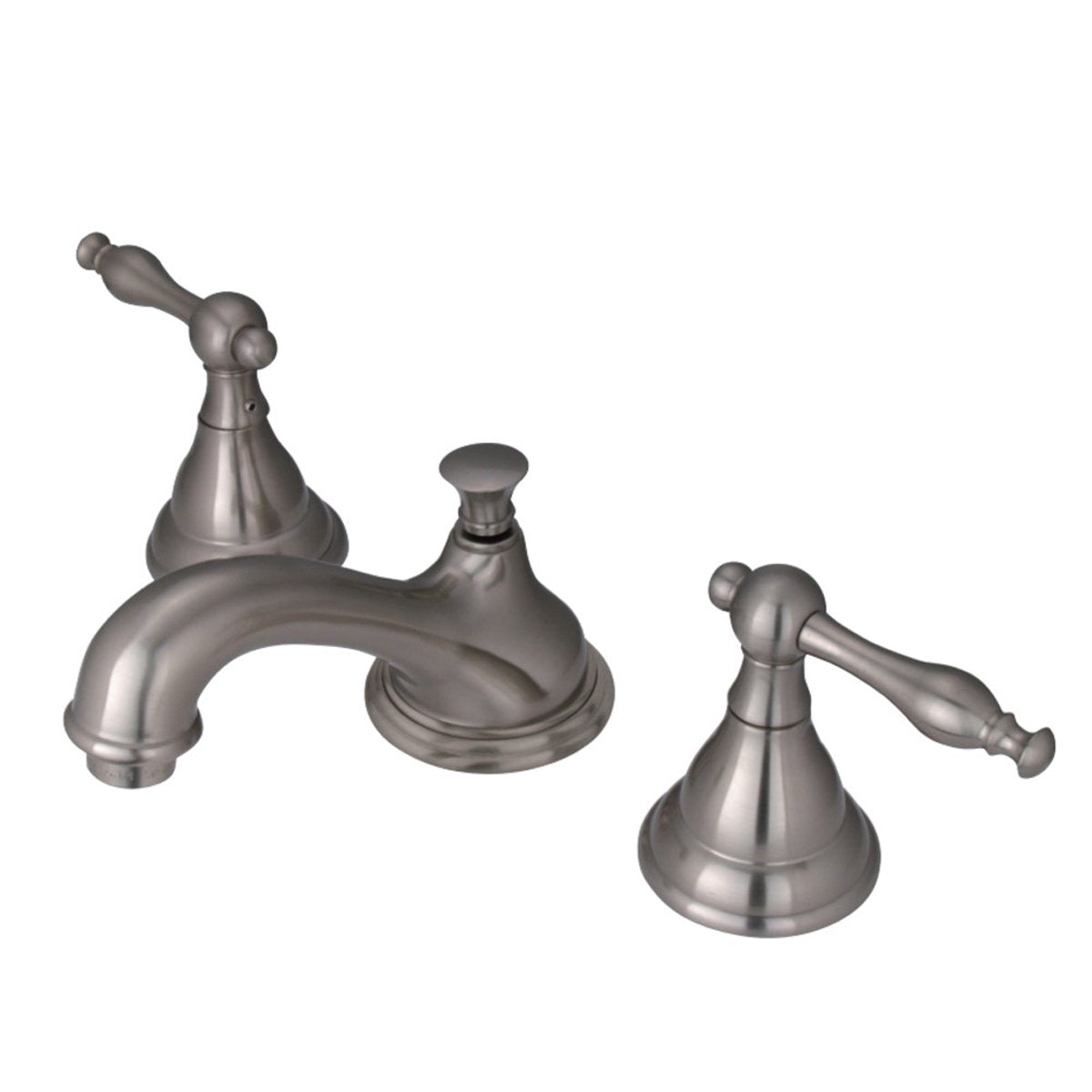 Kingston Brass 8-Inch Widespread Deck Mount Bathroom Faucet with Brass Pop-Up-DirectSinks