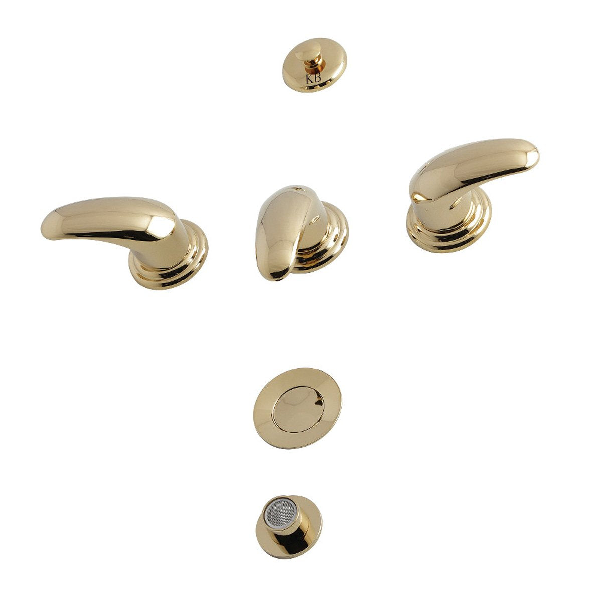 Kingston Brass Legacy Three-Handle Bidet Faucet with Brass Pop-Up