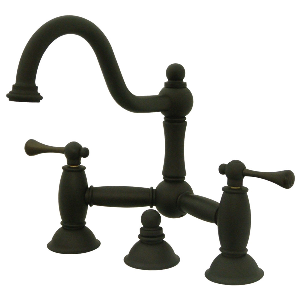 Kingston Brass Restoration Deck Mount Bathroom Bridge Faucet