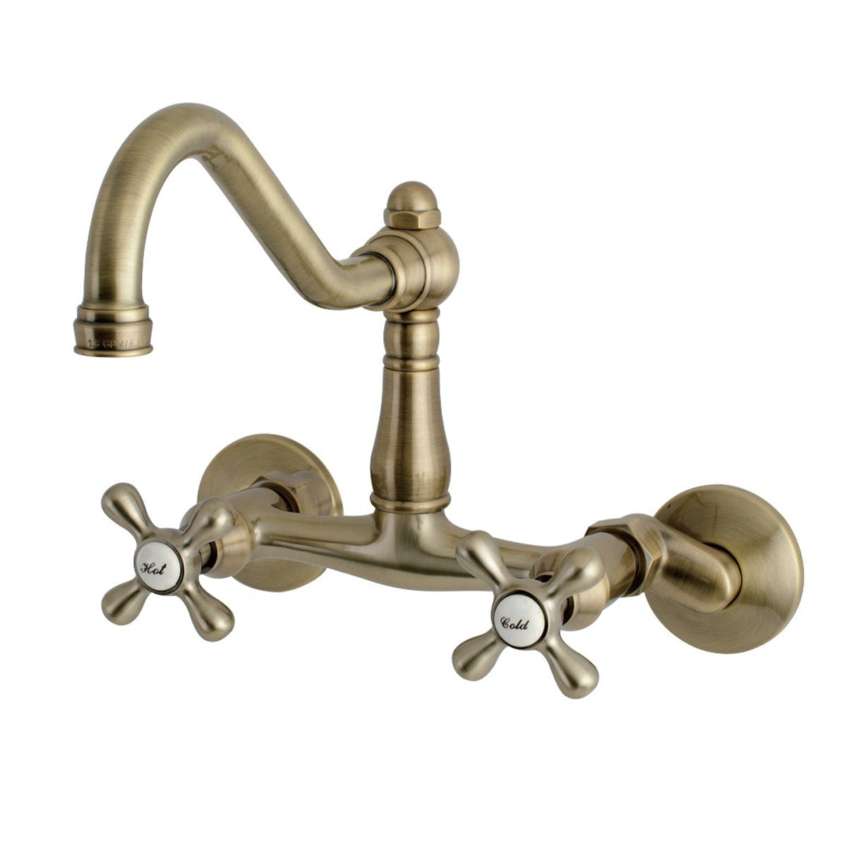 Kingston Brass Vintage 6" Adjustable Center Wall Mount Kitchen Faucet