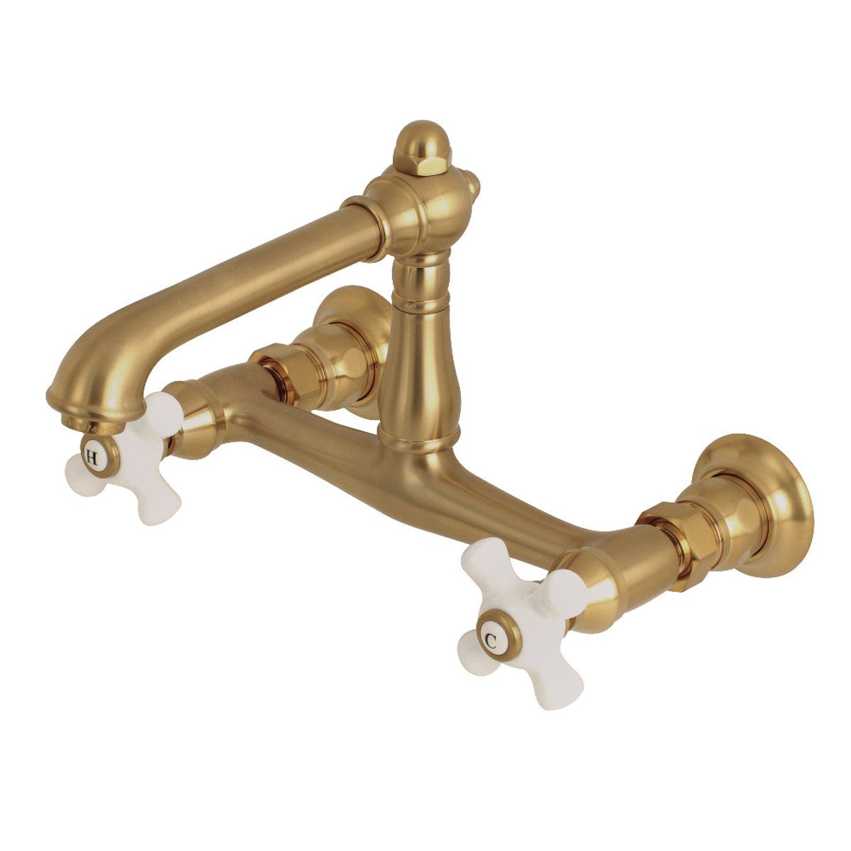 Kingston Brass English Country 8" Centers Wall Mount Bathroom Faucet